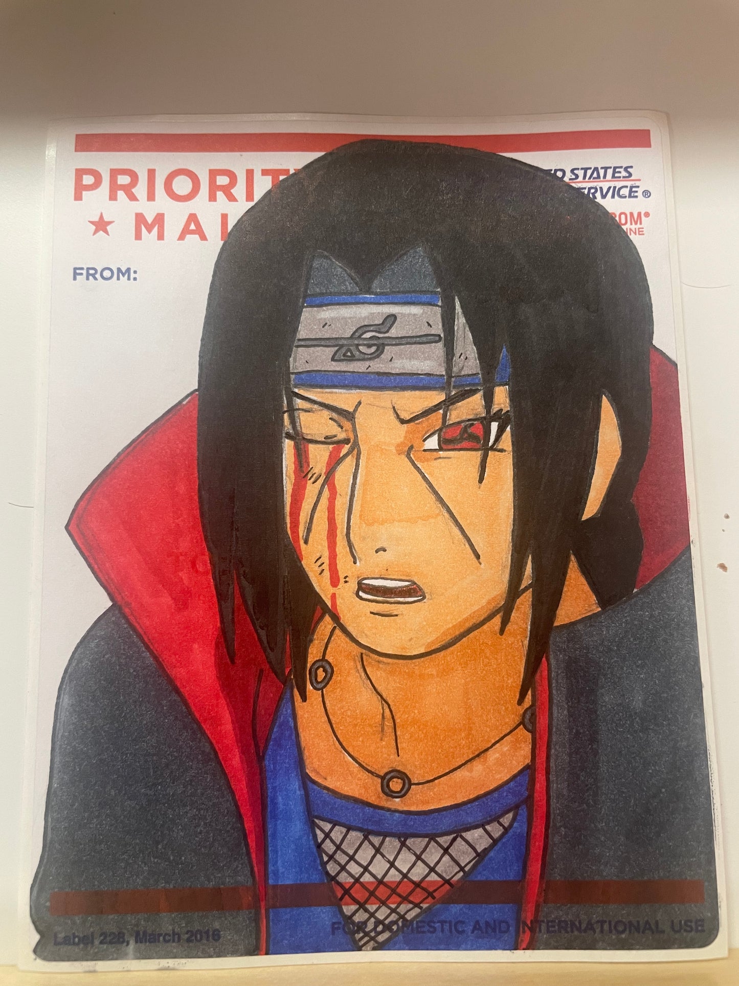 Itachi eye bleeding (Label 228 Sticker)