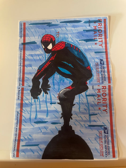 Spiderman in the Rain (Label 228 sticky)